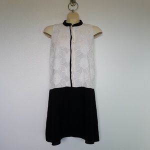 Loft black and white lace dress